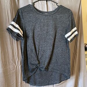 Wallflower Charcoal Tee with White Stripes